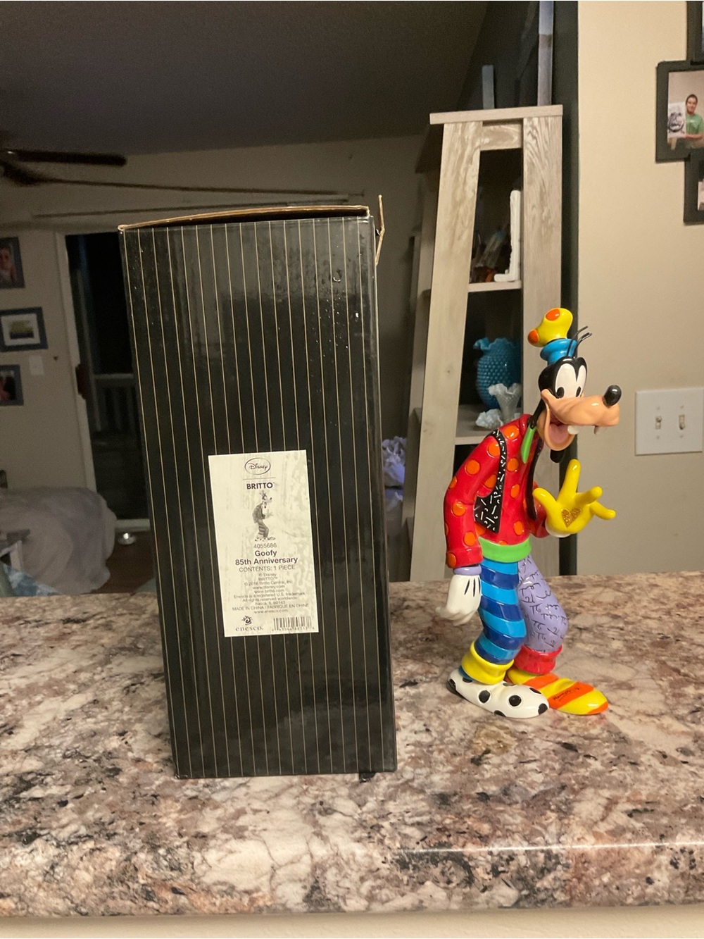 Disney Britto Colorful Goofy Figurine - Multicolor 60th Anniversary